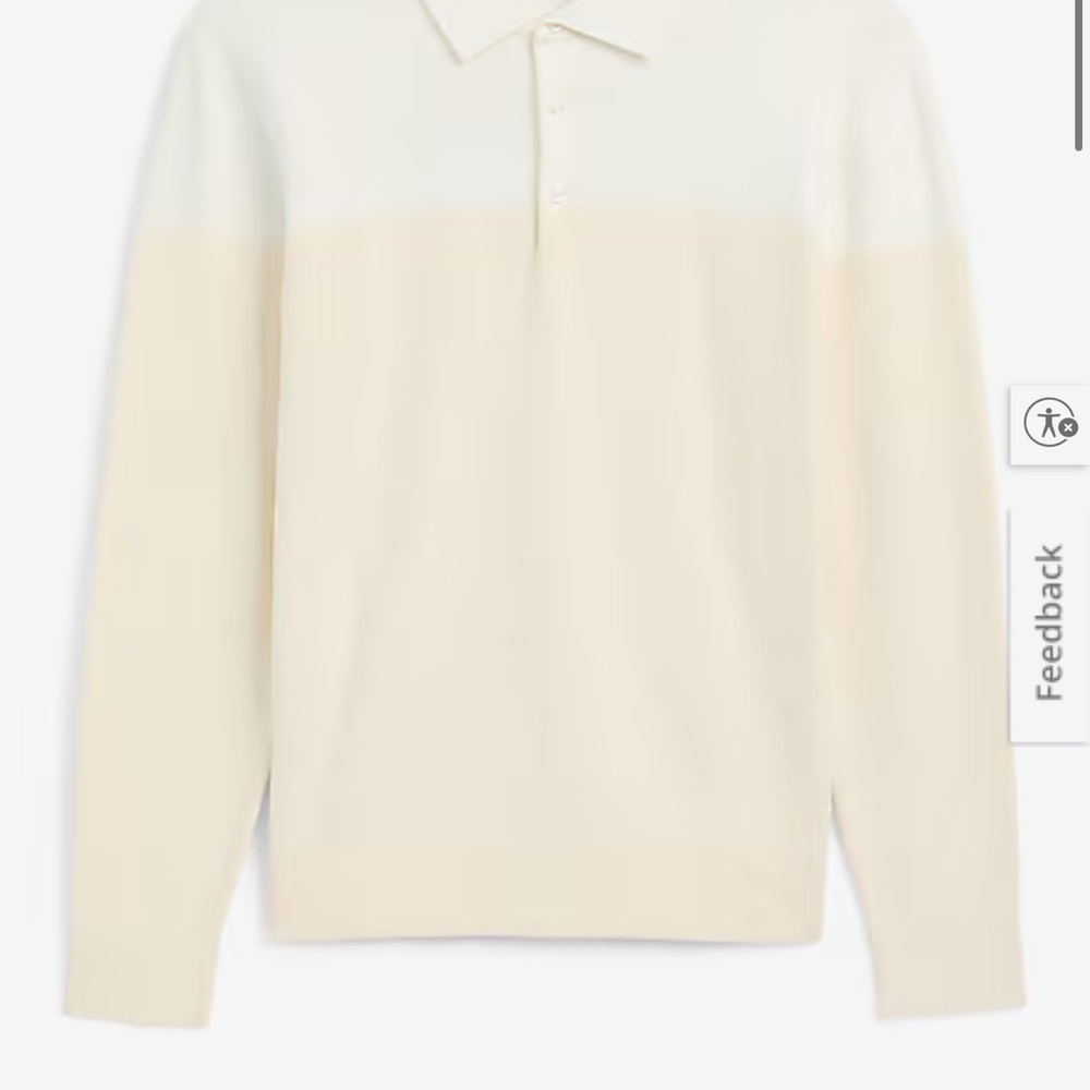 Color Blocked Cotton Long Sleeve Sweater Polo